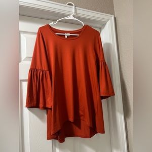 Burnt Orange Tunic Blouse